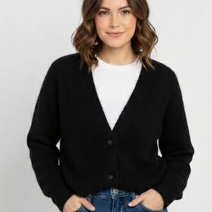 Aritzia Wilfred v neck alpaca wool blend cardigan black small